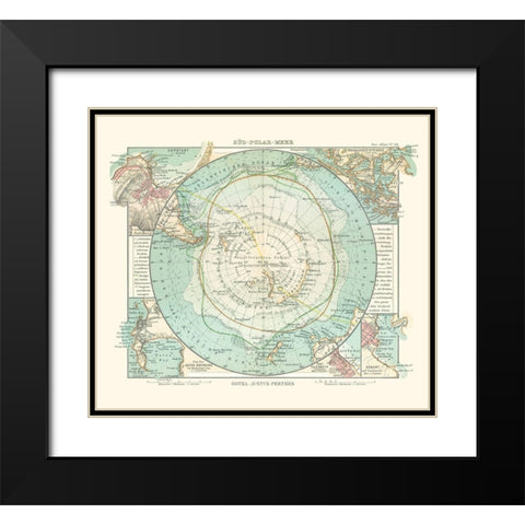 Antarctic Ocean - Perthes 1914 Black Modern Wood Framed Art Print with Double Matting by Perthes