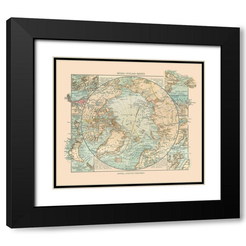 Arctic Ocean - Perthes 1914 Black Modern Wood Framed Art Print with Double Matting by Perthes
