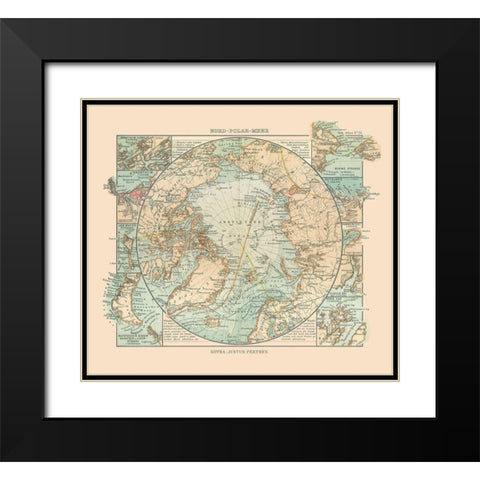 Arctic Ocean - Perthes 1914 Black Modern Wood Framed Art Print with Double Matting by Perthes