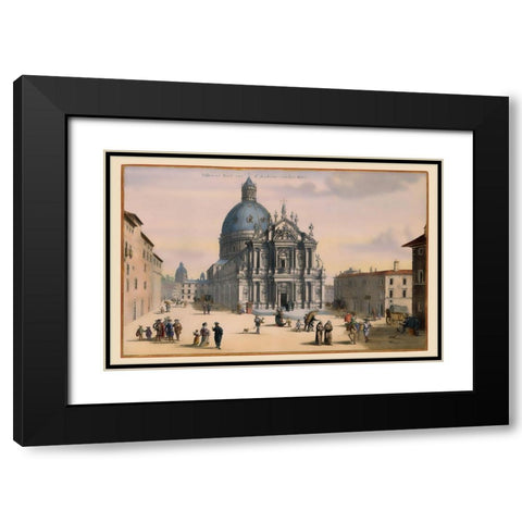Apostles Guesthouse Rome Italy - Visscher 1681 Black Modern Wood Framed Art Print with Double Matting by Visscher