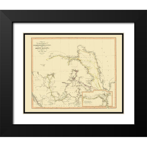 Arctic Region Discoveries Canada - Thomson 1822 Black Modern Wood Framed Art Print with Double Matting by Thomson