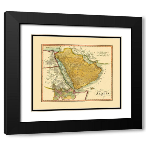 Arabia - Darton 1812 Black Modern Wood Framed Art Print with Double Matting by Darton