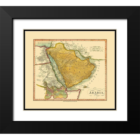 Arabia - Darton 1812 Black Modern Wood Framed Art Print with Double Matting by Darton