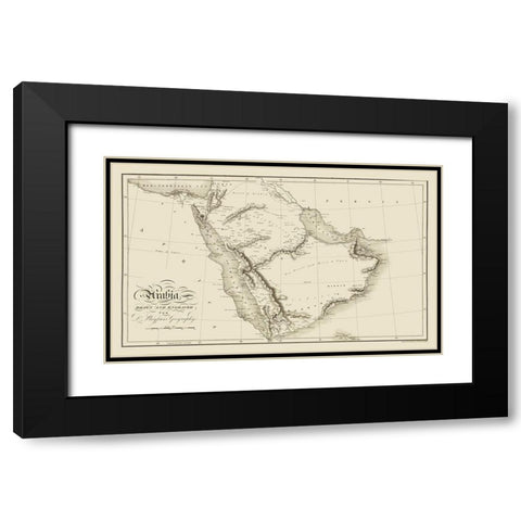 Arabia - Playfair Black Modern Wood Framed Art Print with Double Matting by Playfair
