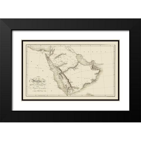 Arabia - Playfair Black Modern Wood Framed Art Print with Double Matting by Playfair