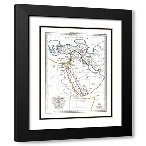 Hebrew Geography Arabia - 1831 Black Modern Wood Framed Art Print with Double Matting by Unknown