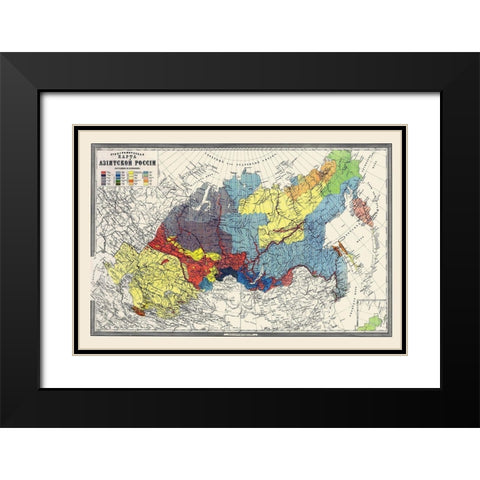 Russia - 1870 Black Modern Wood Framed Art Print with Double Matting by Unknown