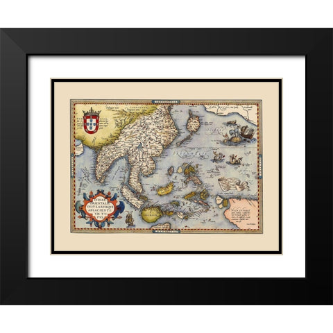 Southeast Asia Indonesia Philippines Japan Black Modern Wood Framed Art Print with Double Matting by Ortelius