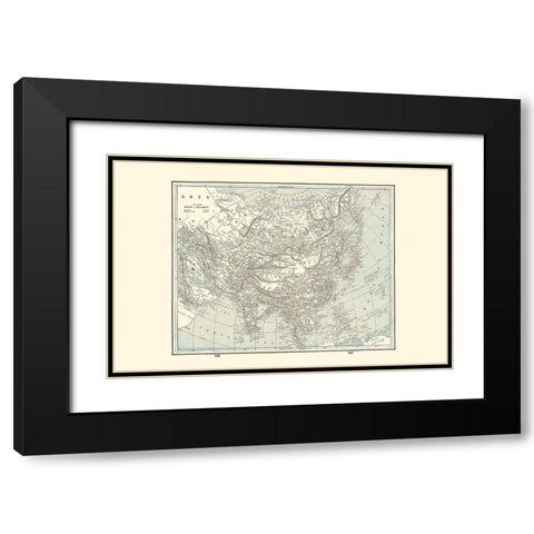 Asia - Rathbun 1893 Black Modern Wood Framed Art Print with Double Matting by Rathbun