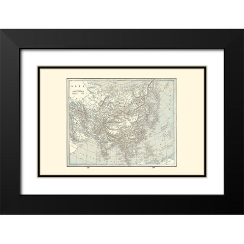 Asia - Rathbun 1893 Black Modern Wood Framed Art Print with Double Matting by Rathbun
