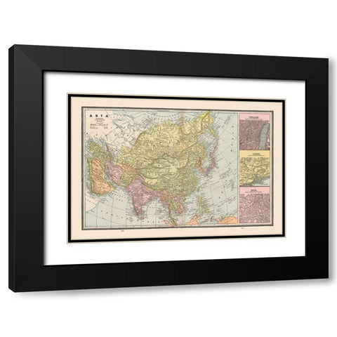 Asia Middle East - Cram 1888 Black Modern Wood Framed Art Print with Double Matting by Cram