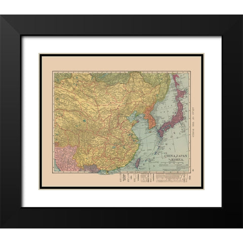 Asia China Japan Korea - Hammond 1910 Black Modern Wood Framed Art Print with Double Matting by Hammond