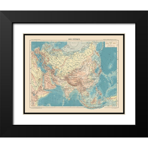 Physical of Asia - Schrader 1908 Black Modern Wood Framed Art Print with Double Matting by Schrader