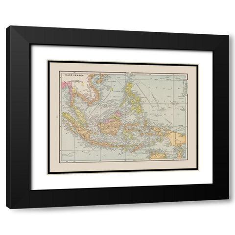 Asia East Indies - Cram 1892 Black Modern Wood Framed Art Print with Double Matting by Cram