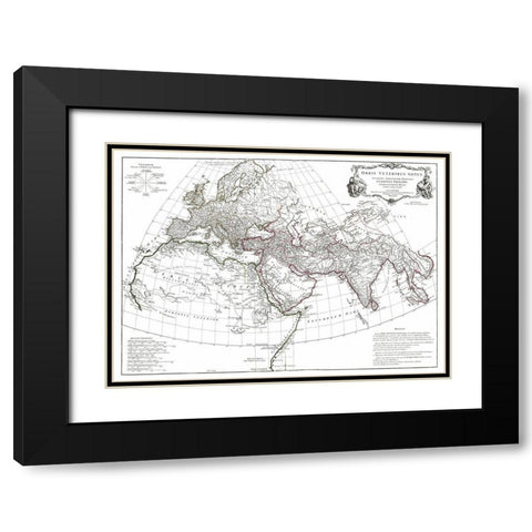 Europe Asia - DAnville 1799 Black Modern Wood Framed Art Print with Double Matting by D'' Anville