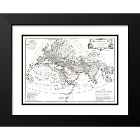 Europe Asia - DAnville 1799 Black Modern Wood Framed Art Print with Double Matting by D'' Anville