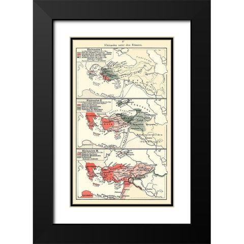 Asia Minor Roman Empire - Velhagen 1897 Black Modern Wood Framed Art Print with Double Matting by Velhagen