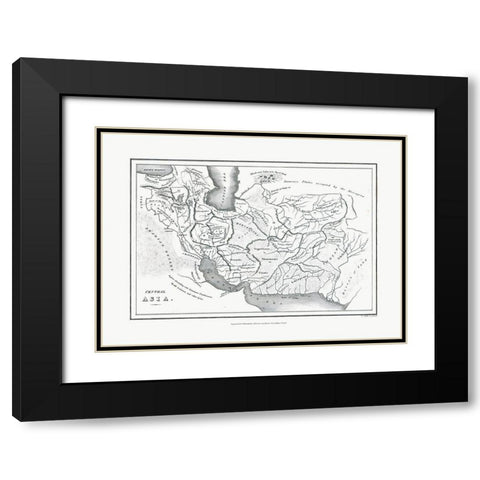 Central Asia - Oxford 1828 Black Modern Wood Framed Art Print with Double Matting by Oxford