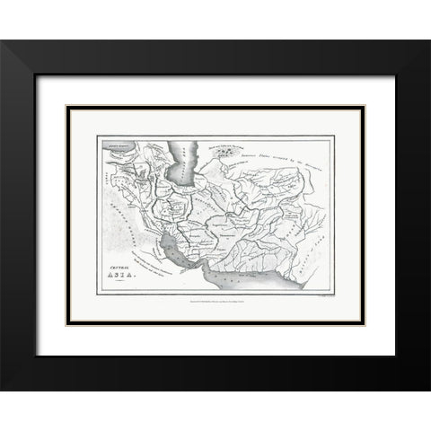 Central Asia - Oxford 1828 Black Modern Wood Framed Art Print with Double Matting by Oxford