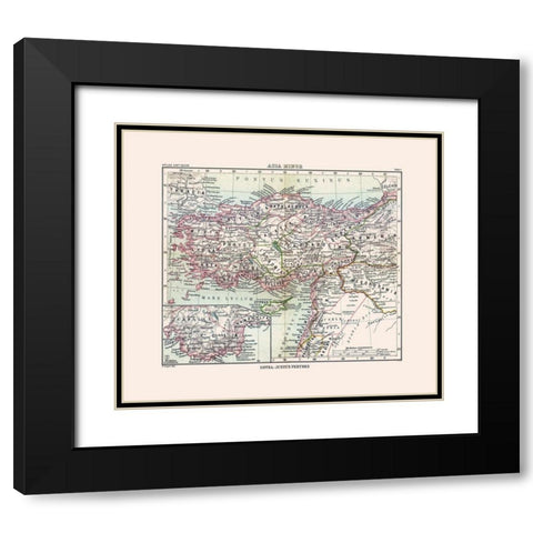 Asia Minor Middle East - Perthes 1896 Black Modern Wood Framed Art Print with Double Matting by Perthes