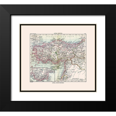 Asia Minor Middle East - Perthes 1896 Black Modern Wood Framed Art Print with Double Matting by Perthes