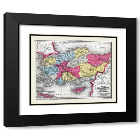 Asia Minor - Mitchell 1844 Black Modern Wood Framed Art Print with Double Matting by Mitchell