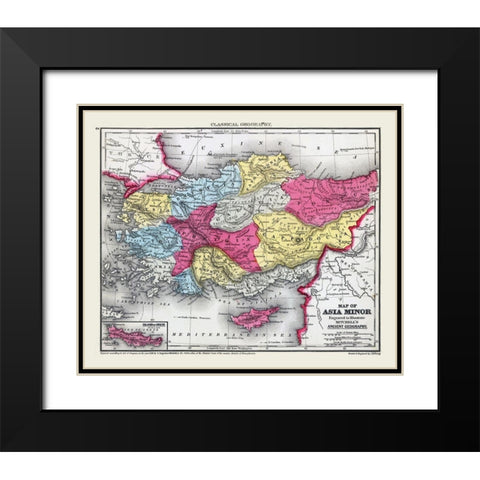 Asia Minor - Mitchell 1844 Black Modern Wood Framed Art Print with Double Matting by Mitchell