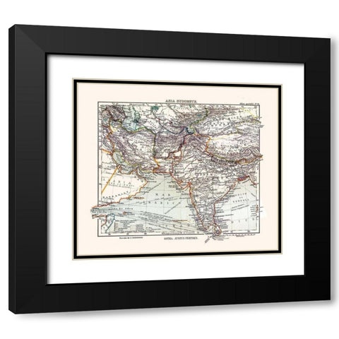 Southwest Asia - Perthes 1921 Black Modern Wood Framed Art Print with Double Matting by Perthes