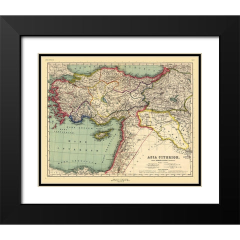 Asia Minor - Kiepert 1903 Black Modern Wood Framed Art Print with Double Matting by Kiepert