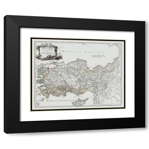 Asia Minor - Vaugondy 1757 Black Modern Wood Framed Art Print with Double Matting by Vaugondy