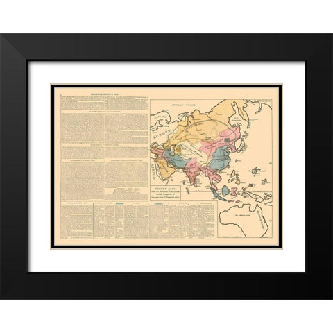 Asia - Le Sage 1801 Black Modern Wood Framed Art Print with Double Matting by Le Sage