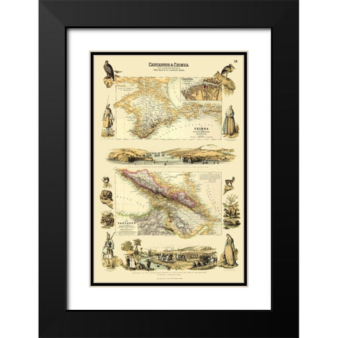 Asia Caucasus Crimea Black Caspian Seas Black Modern Wood Framed Art Print with Double Matting by Edinburgh