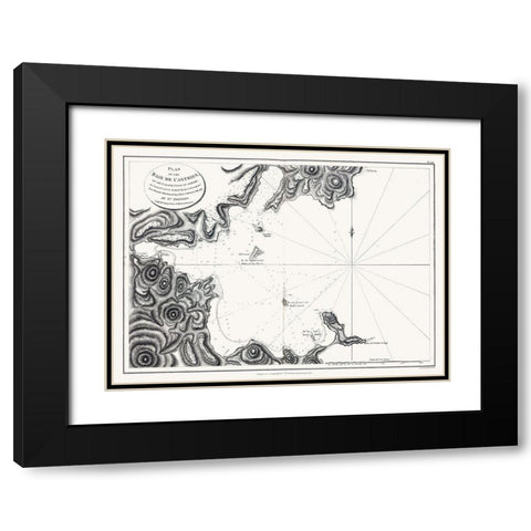 Asia Baie De Castries Tartary - Bernizet 1787 Black Modern Wood Framed Art Print with Double Matting by Bernizet