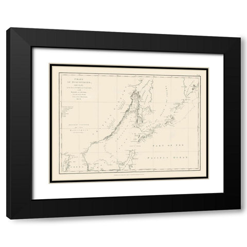 Asia China Tartary Seas Discoveries - Robinson Black Modern Wood Framed Art Print with Double Matting by Robinson