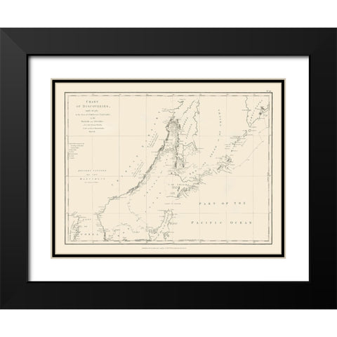 Asia China Tartary Seas Discoveries - Robinson Black Modern Wood Framed Art Print with Double Matting by Robinson
