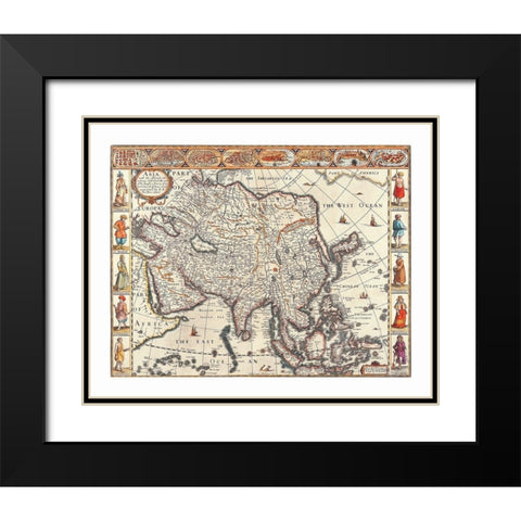 Asia - Ano Dom 1626 Black Modern Wood Framed Art Print with Double Matting by Ano Dom