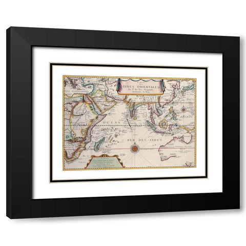 Asia - Val 1677 Black Modern Wood Framed Art Print with Double Matting by Val