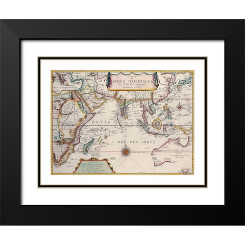 Asia - Val 1677 Black Modern Wood Framed Art Print with Double Matting by Val