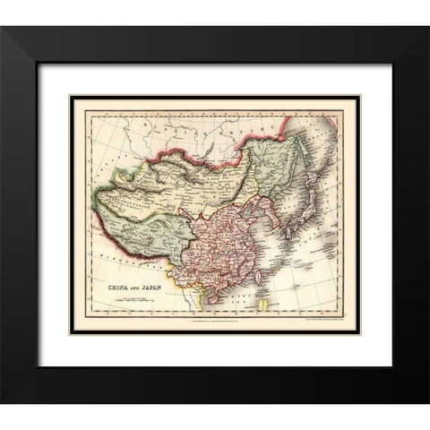 China Japan - Higgins 1832 Black Modern Wood Framed Art Print with Double Matting by Higgins