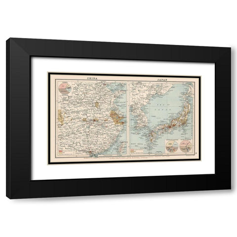 Asia China Japan Exports - Bartholomew 1907 Black Modern Wood Framed Art Print with Double Matting by Bartholomew
