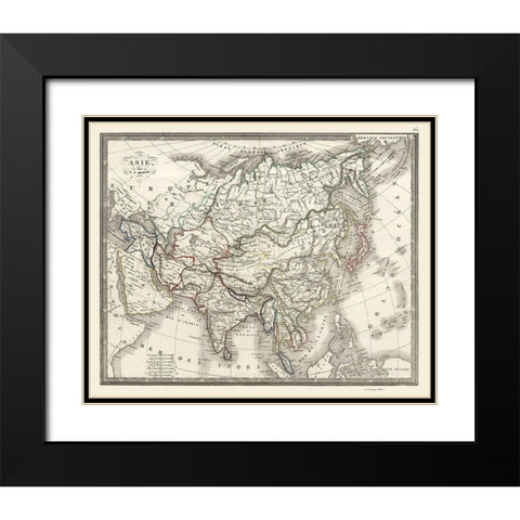 Asia - Monin 1839 Black Modern Wood Framed Art Print with Double Matting by Monin