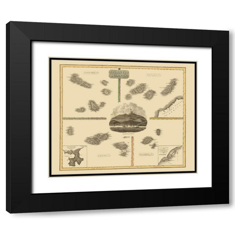 Cape Verde Canary Madeira Azore - Thomson 1814 Black Modern Wood Framed Art Print with Double Matting by Thomson