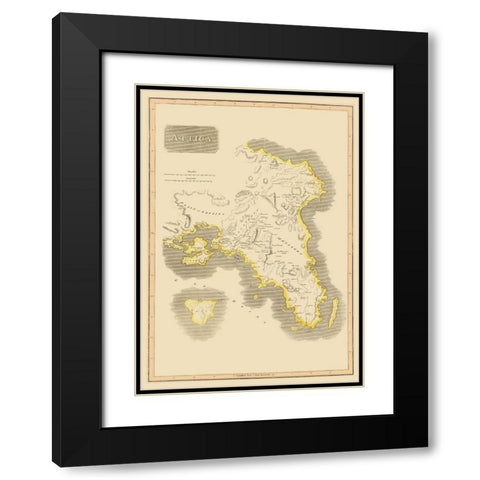 Attica Region Greece - Thomson 1815 Black Modern Wood Framed Art Print with Double Matting by Thomson