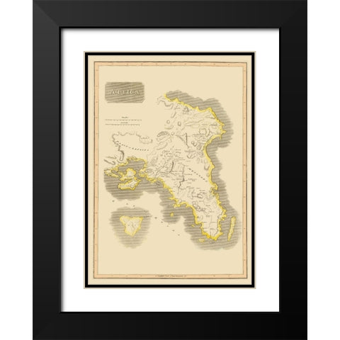 Attica Region Greece - Thomson 1815 Black Modern Wood Framed Art Print with Double Matting by Thomson