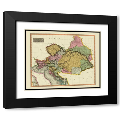 Austria - Thomson 1816 Black Modern Wood Framed Art Print with Double Matting by Thomson