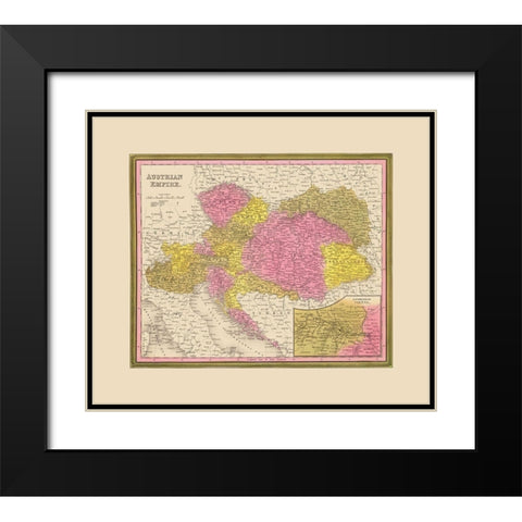 Austrian Empire - Mitchell 1846 Black Modern Wood Framed Art Print with Double Matting by Mitchell