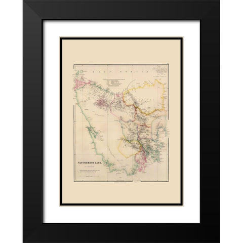 Australia Van Diemens Land Tasmania Black Modern Wood Framed Art Print with Double Matting by Arrowsmith