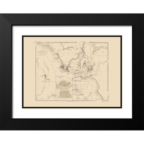 Australia Southern Maritime - Arrowsmith 1844 Black Modern Wood Framed Art Print with Double Matting by Arrowsmith