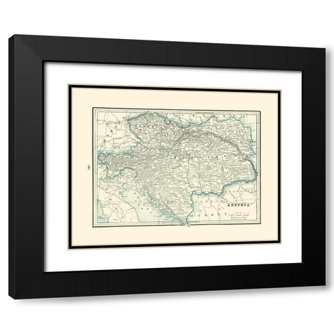 Austria - Rathbun 1893 Black Modern Wood Framed Art Print with Double Matting by Rathbun