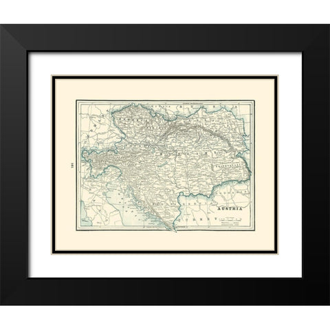 Austria - Rathbun 1893 Black Modern Wood Framed Art Print with Double Matting by Rathbun